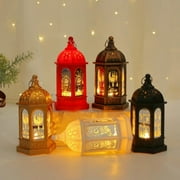 5 Pcs Ramadan Lantern Moroccan Style Vintage Decorative LED Candles Hanging Lantern Battery Powered Eid Mubarak Lights for Home Patio Tabletop Wedding Centerpeice Festival Decoration Moon Star Light